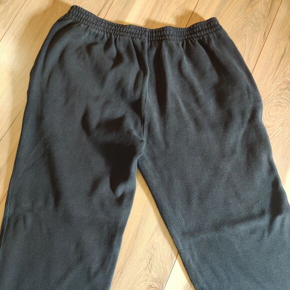 Vintage 90s Polo Ralph Lauren Men's Large Black Sweatpants Wide Leg White Pony - Picture 8 of 13